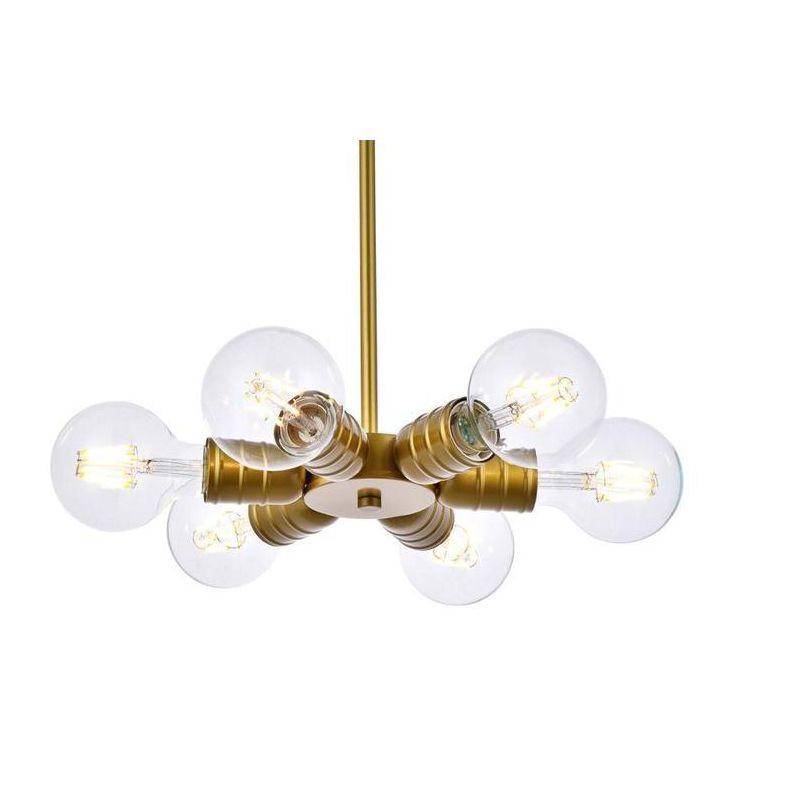 Elegant Lighting Reyes 6 lights brass pendant