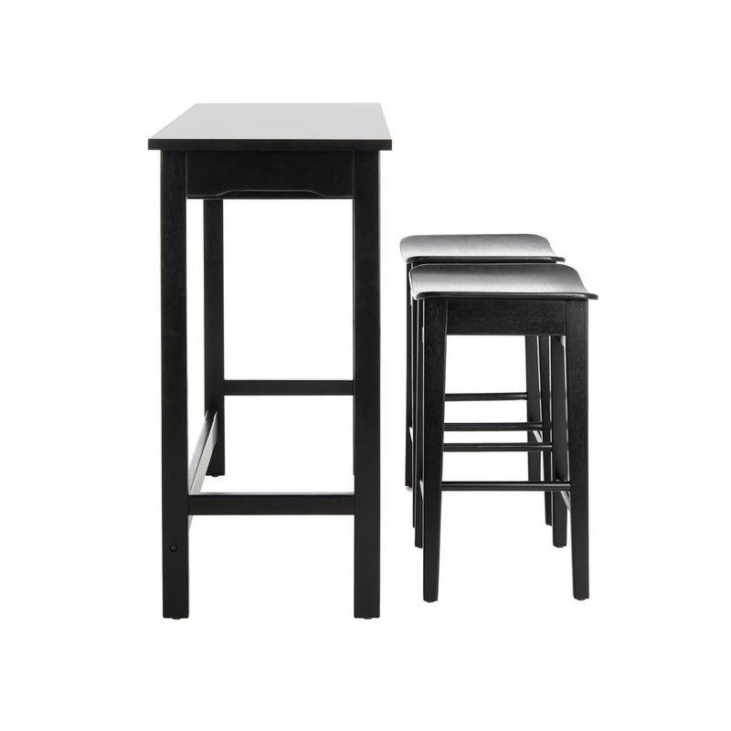 Colbie Black 3-Piece Pub Set with Wooden Legs