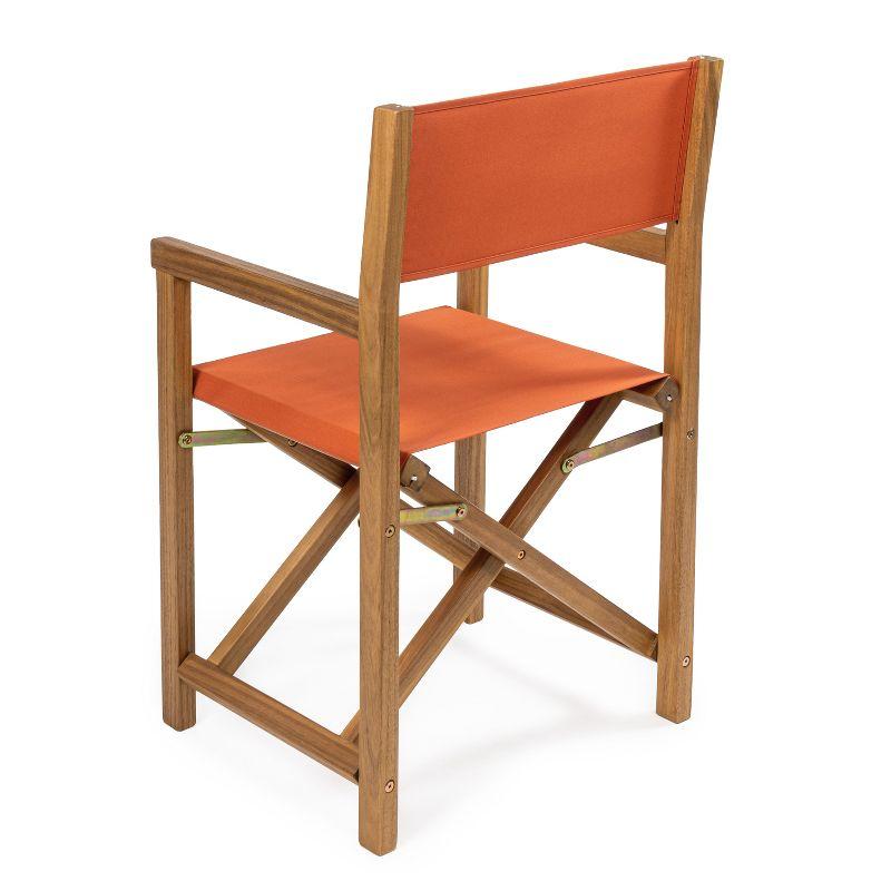 Cukor Classic Vintage Outdoor Acacia Wood Folding Director Chair with Canvas Seat- JONATHAN Y