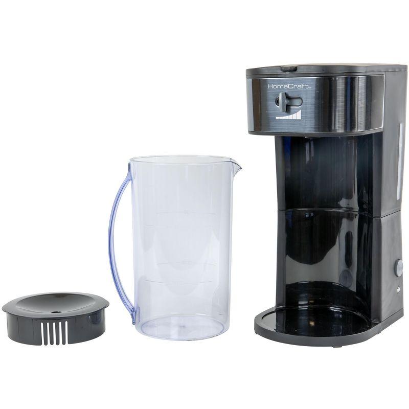 HomeCraft HCIT3BS 3-Quart Black Stainless Steel Café' Ice Iced Coffee and Tea Brewing System