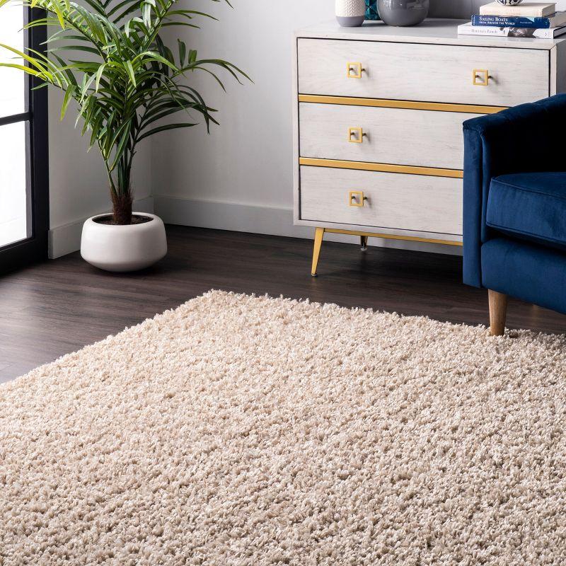 Nuloom Kara Solid 9x12 Shag Indoor Area Rug for Living Room Bedroom Dining Room Nursery, Beige
