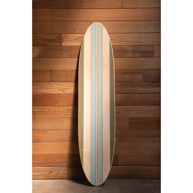 Storied Home Lacquered Wood Surfboard Wall Decor: Modern Beachfront Style, Hangs Vertically or Horizontally