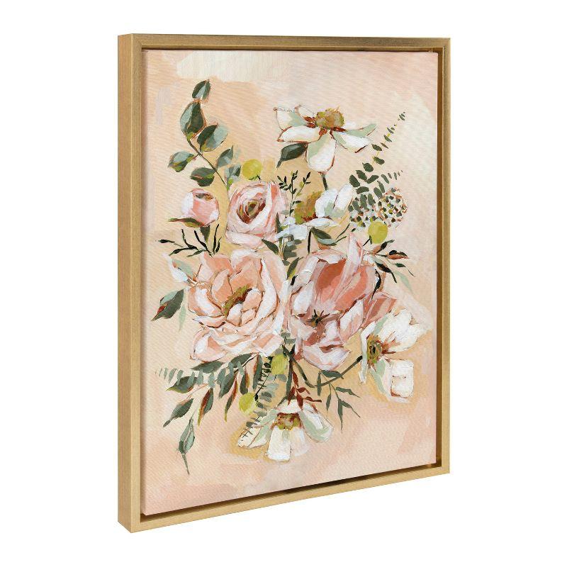 Gold Framed Floral Bouquet Canvas Print, 18" x 24"