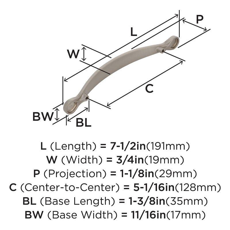 Amerock Inspirations 5-1/16 inch (128mm) Center-to-Center Satin Nickel Cabinet Pull