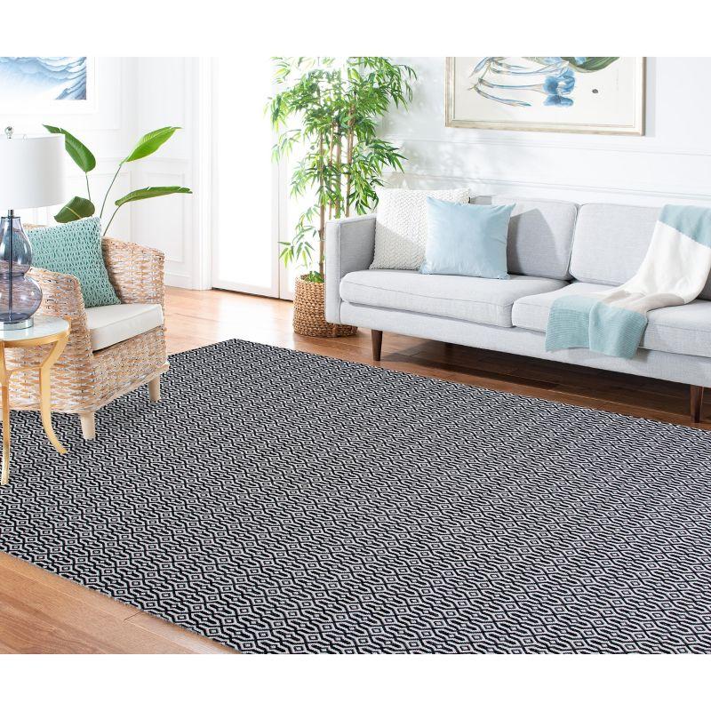 Charcoal Grey Hand-Knotted Wool-Cotton Blend Area Rug