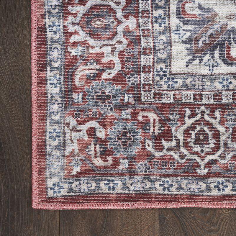 Nourison New Concept Washables Vintage Medallion Area Rug Brick Ivory 9'2" x 12'
