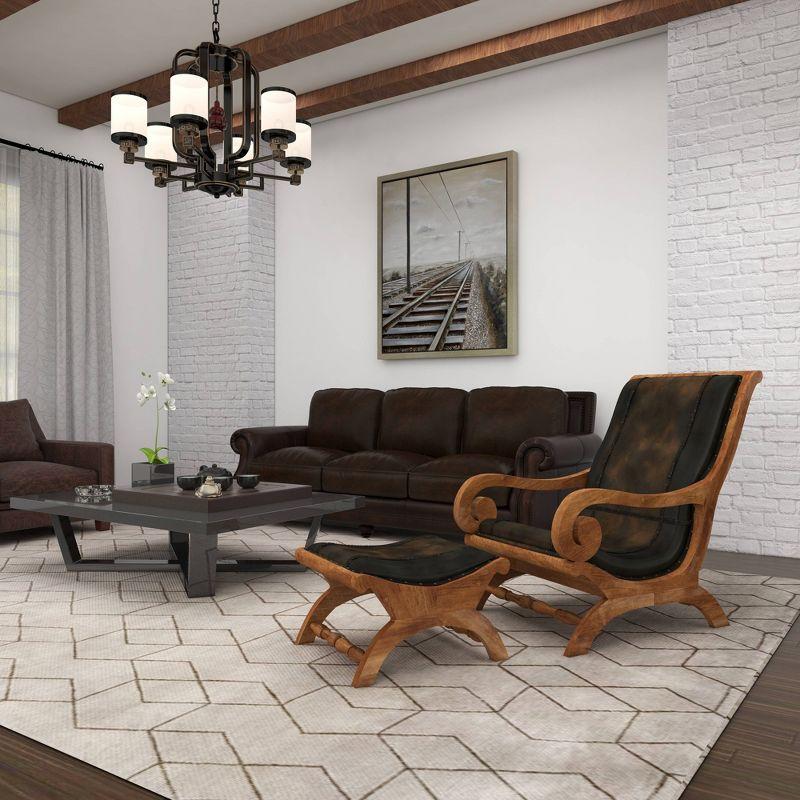 Traditional Leather Accent Chair Dark Brown - Olivia & May: Sturdy, Sophisticated, No Assembly Required