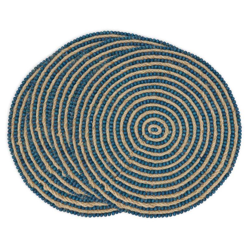 Saro Lifestyle Beaded Spiral Swirl Placemat (Set of 4)