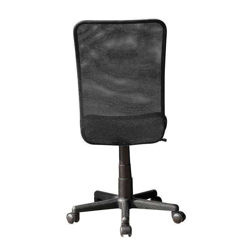 Mesh Task Office Chair Black - Techni Mobili: Pneumatic Height Adjustment, 5-Star Base, Armless