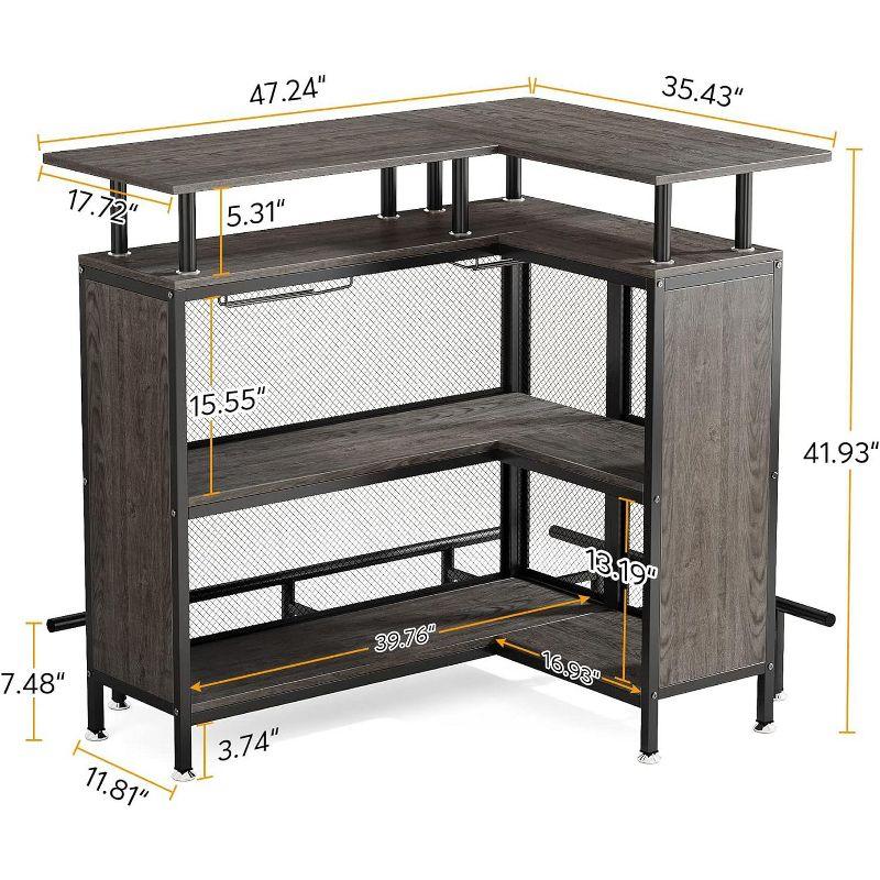 Tribesigns 2-Tier L-Shaped Home Bar Unit