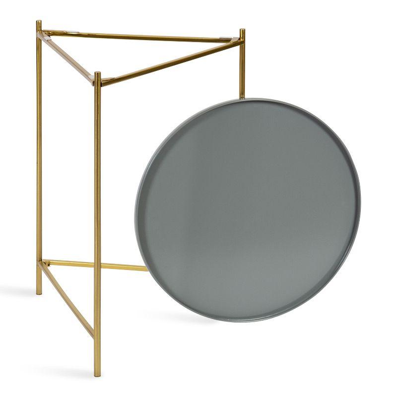 Kate and Laurel Ulani Round Metal Nesting Table, 2 Piece, Gray and Gold