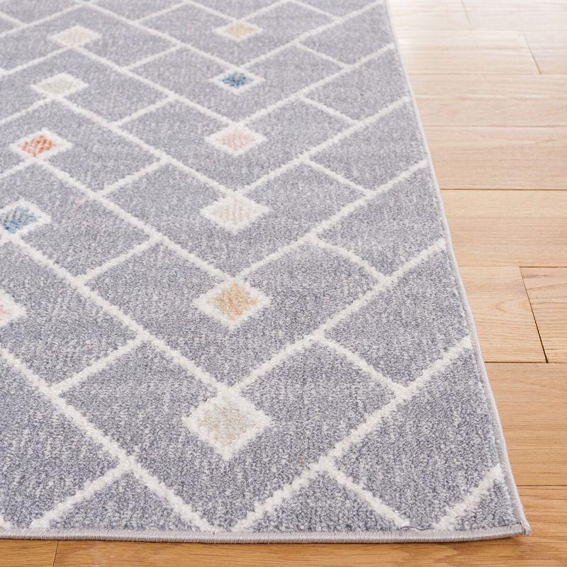 Blair 5'3" x 7'6" Grey Multi Synthetic Washable Non-Slip Area Rug