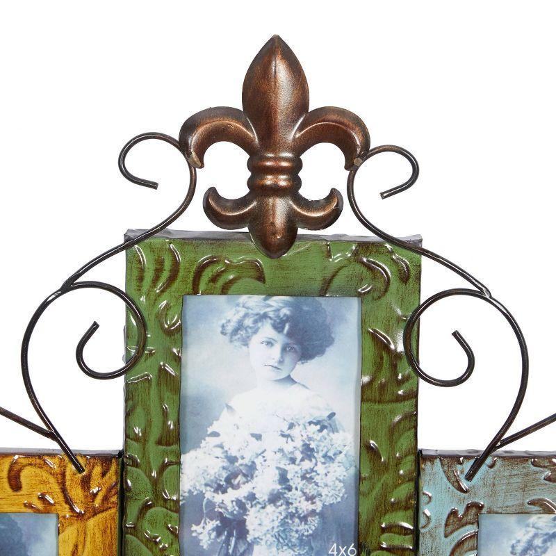 Multi-Colored Iron Scroll Wall Photo Frame with Floral Motif