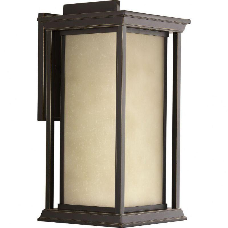 Progress Lighting Endicott 1-Light X-Large Wall Lantern, Antique Bronze, Linen Glass Shade