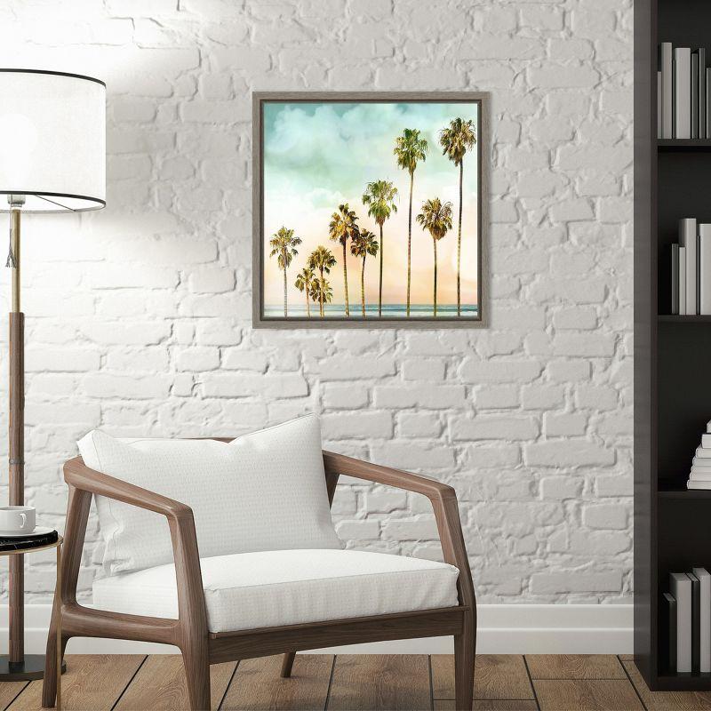 Amanti Art Beach Palms I by Devon Davis Canvas Wall Art Print Framed 16 x 16-in.