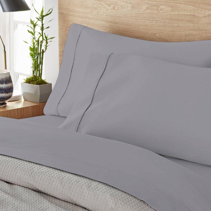 King 1200 Thread Count Cotton Rich Sateen Sheet Set Gray - Color Sense: Moisture-Wicking, Deep Pocket, OEKO-TEX Certified