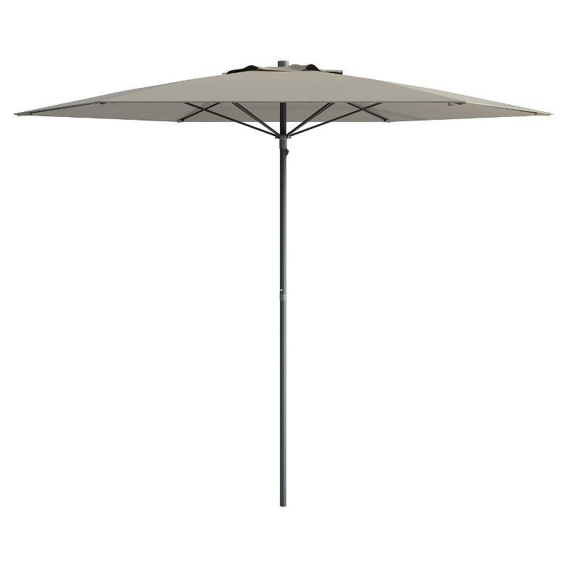 7.5' Gray UV-Resistant Steel Patio and Beach Umbrella