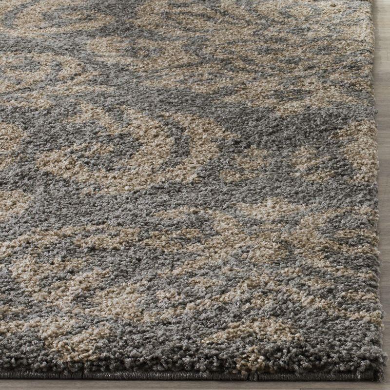 Florida Shag SG460 Power Loomed Indoor Accent Rug - Grey/Beige - 4'x6' - Safavieh