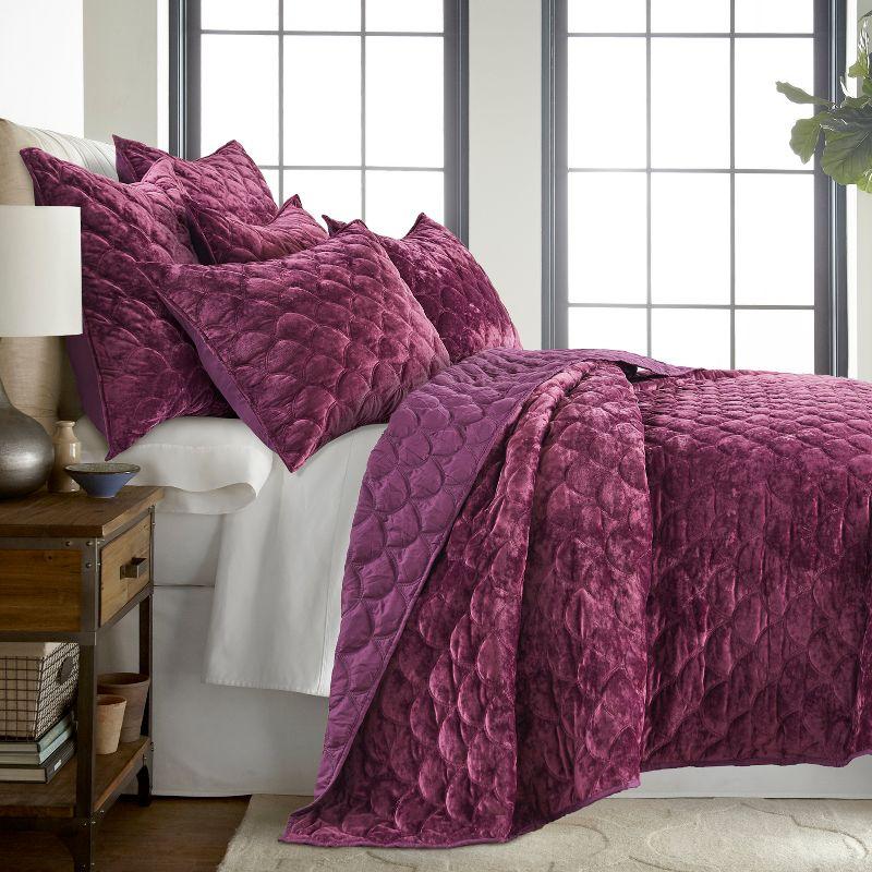 Ellora Velvet Full/Queen Quilt Purple - Birch Hill by Levtex Home