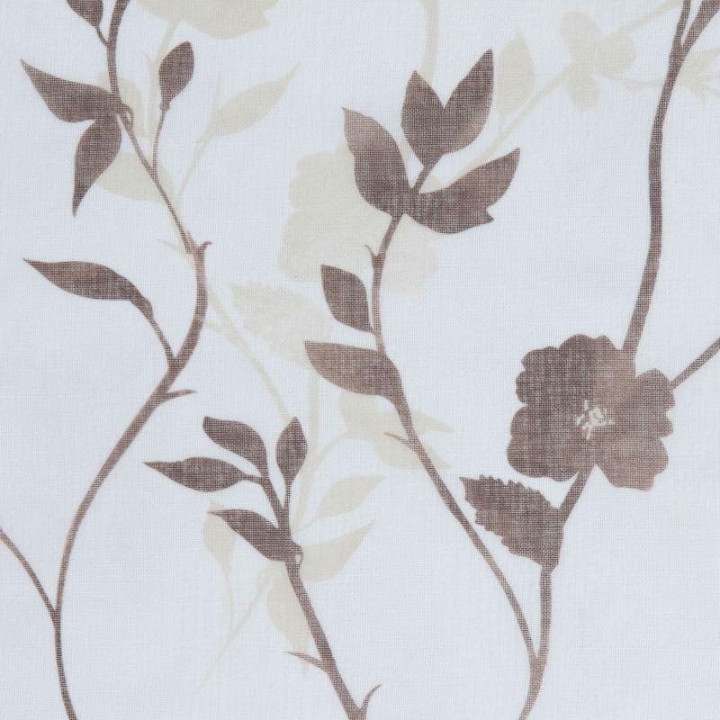 Chanasya 2pk Floral Textured Sheer Window Curtain Panels - Set of 2 - 52 x 108 Inches Long - Brown