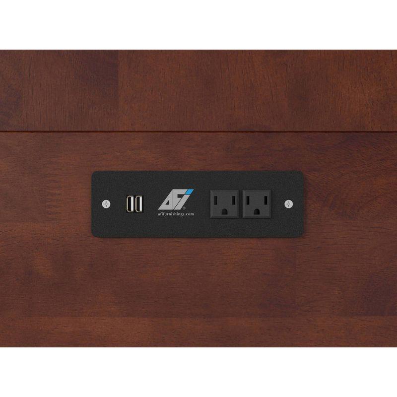 Queen Hamilton Murphy Bed Chest with Folding Mattress - AFI: USB Turbo Charger, Storage