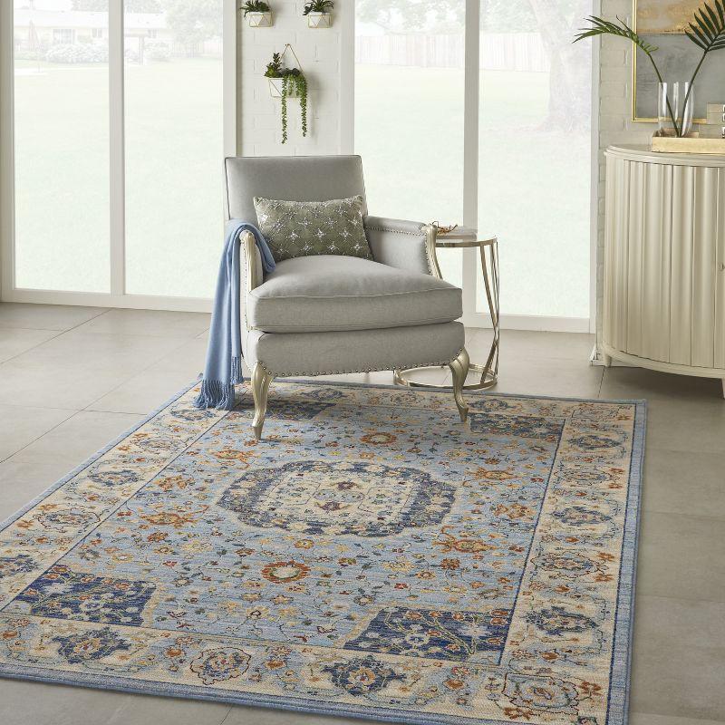 Nourison Majestic MST03 Blue/Ivory/Red Indoor Area Rug - 5'6 x 8'