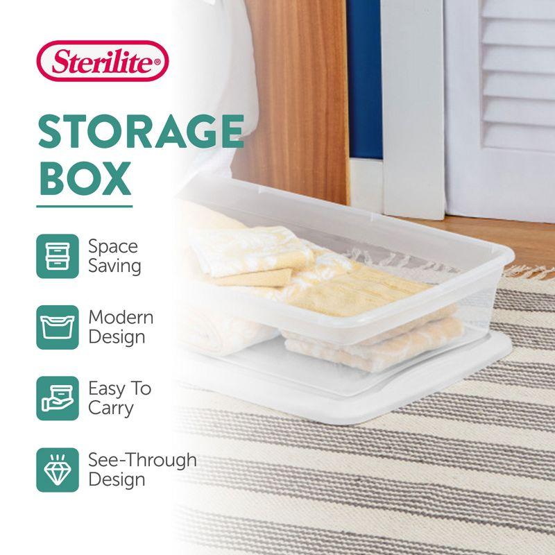 Sterilite Clear Plastic Stacking Storage Container Box w/ Lid