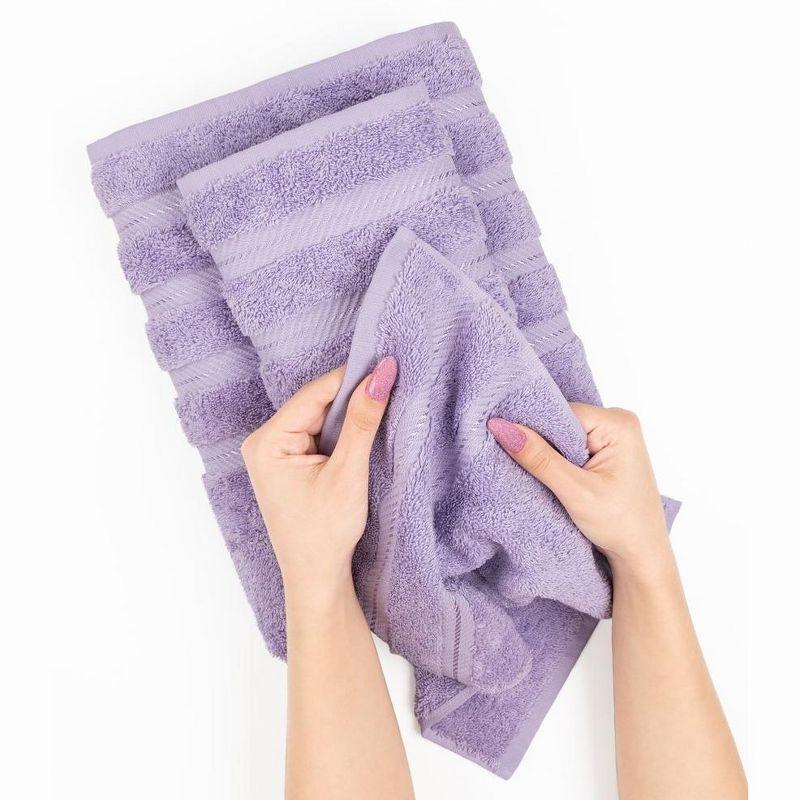 American Soft Linen 6 Piece Towel Set, 100% Cotton Bath Towels for Bathroom, Lilac