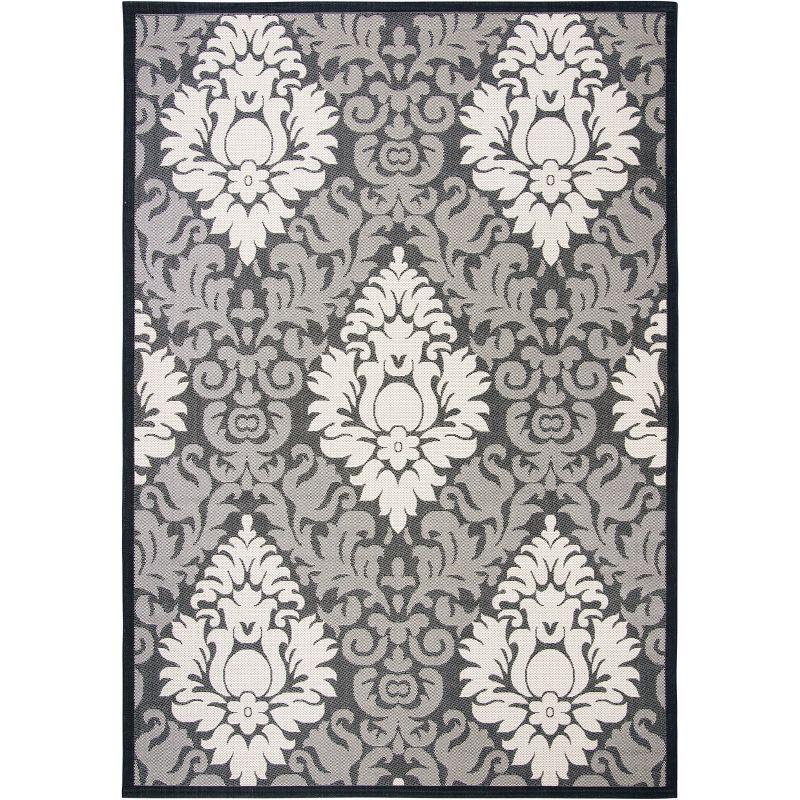 Courtyard CY2714 Power Loomed Indoor and Outdoor Area Rug - Black/Sand - 8'x11' - Safavieh