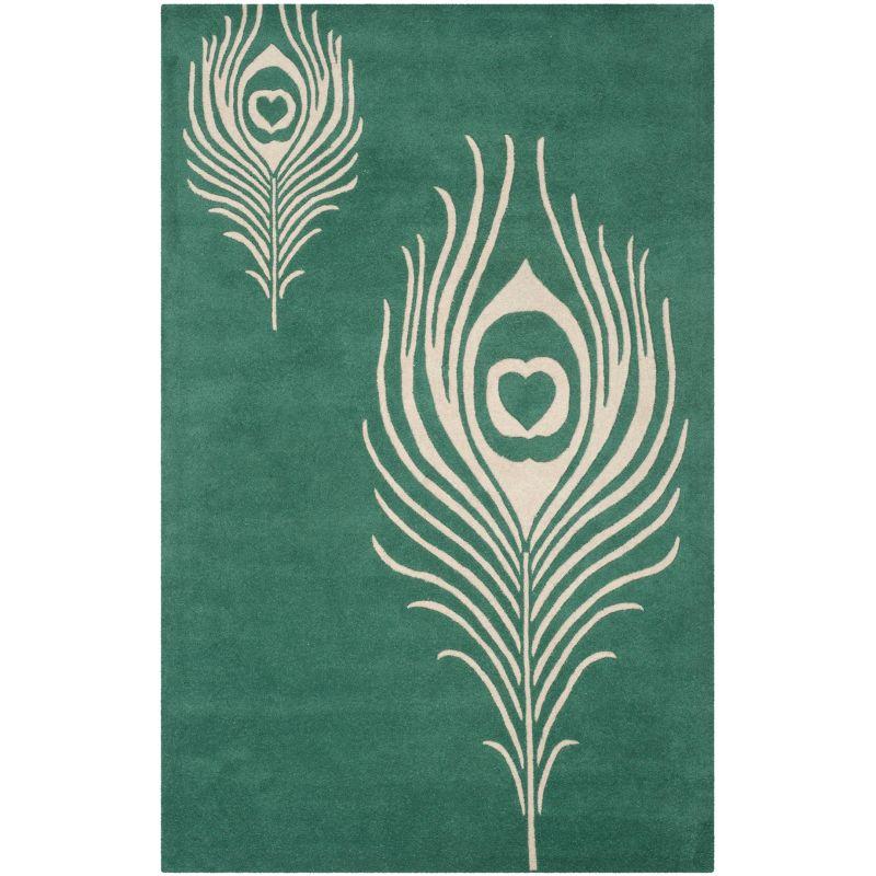 Soho SOH704 Hand Tufted Indoor Area Rug - Teal/Ivory - 3'6"x5'6" - Safavieh