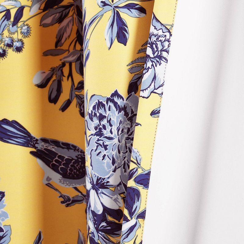 Lush Decor Farmhouse Bird And Flower Polyester Curtain Pair (Set of 2)