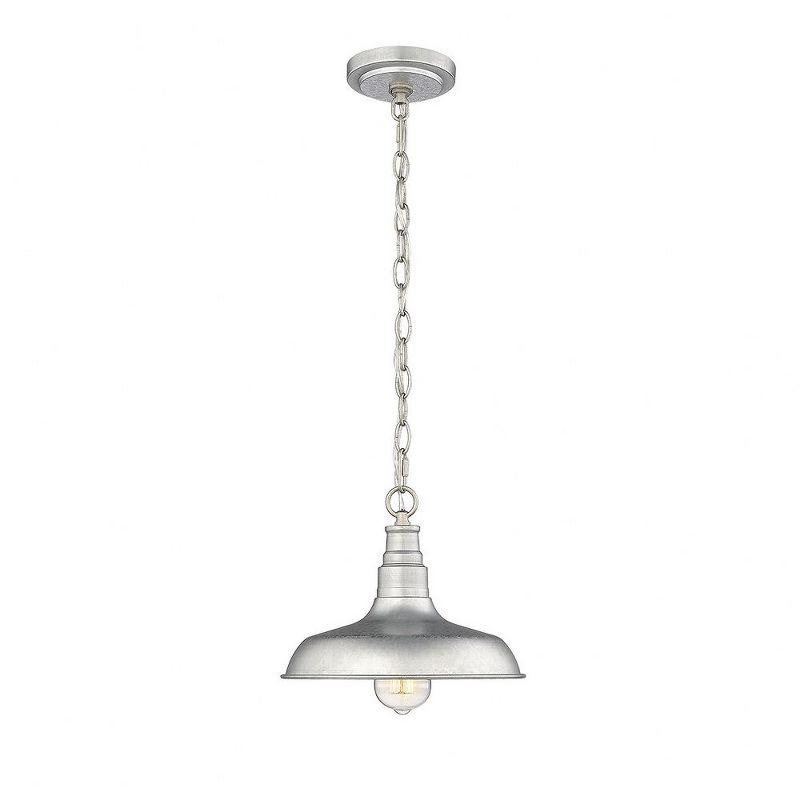 Galvanized Glass 10.68" Outdoor Pendant Light