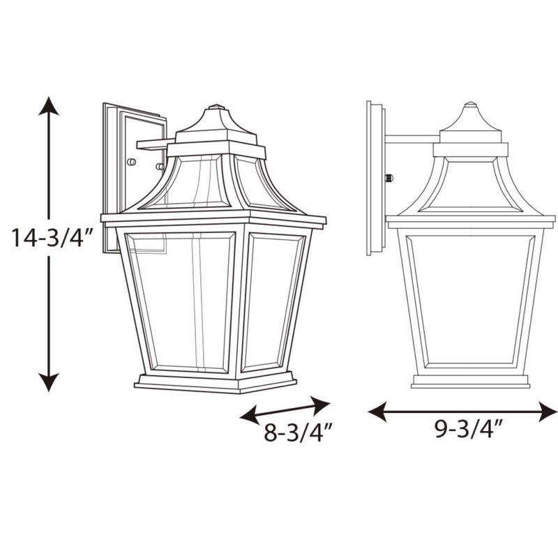 Black Aluminum 15" LED Outdoor Wall Lantern