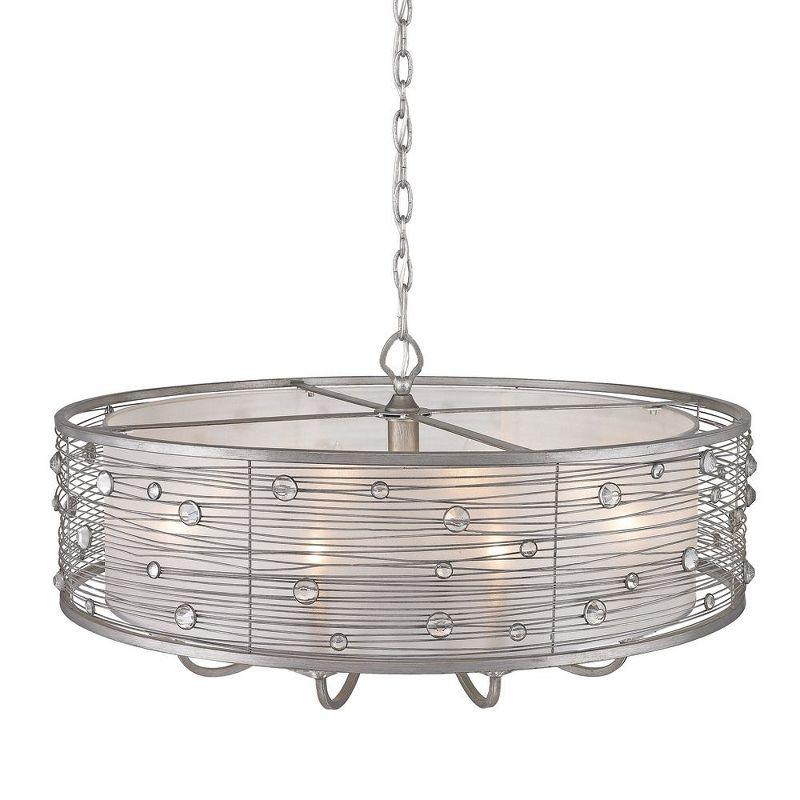 Golden Lighting Joia 8-Light Chandelier in Peruvian Silver with Sterling Mist