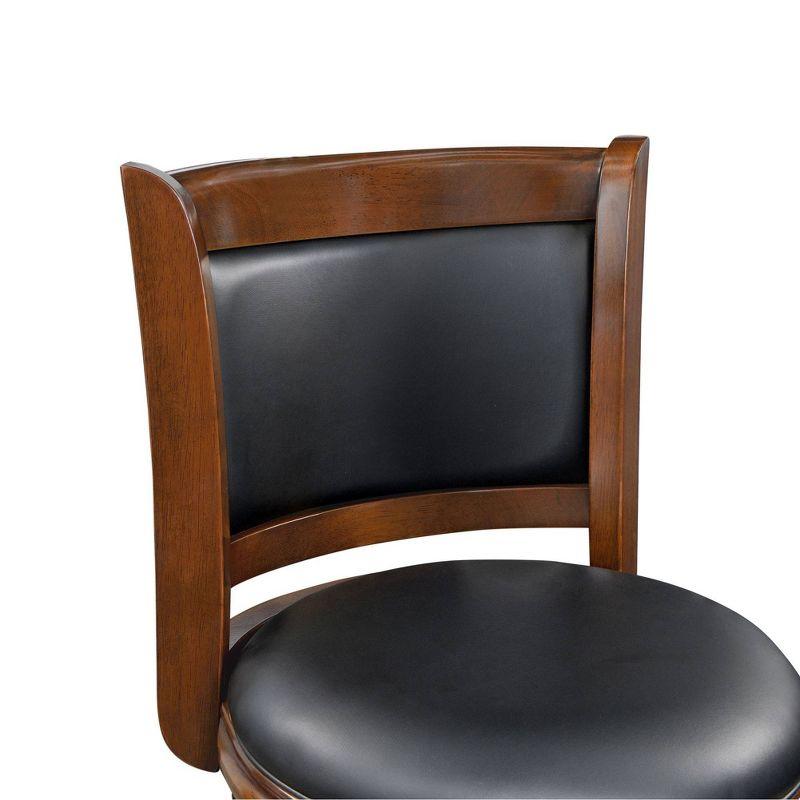 34" Extra Tall Augusta Swivel Barstool Cherry - Boraam: Modern Faux Leather, 360-Degree Swivel