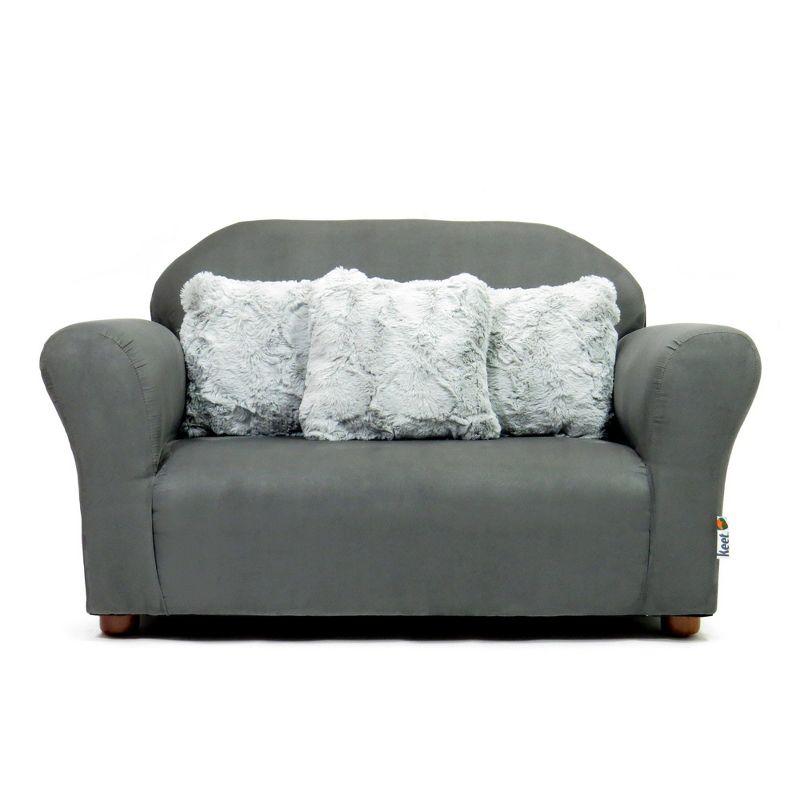 Keet Keet Plush Sofa Microsuede Charcoal/Gray