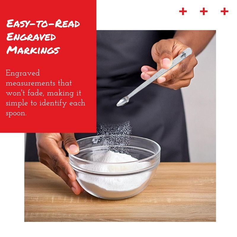 Professional Performance Stainless Steel Measuring Spoons Set of 6