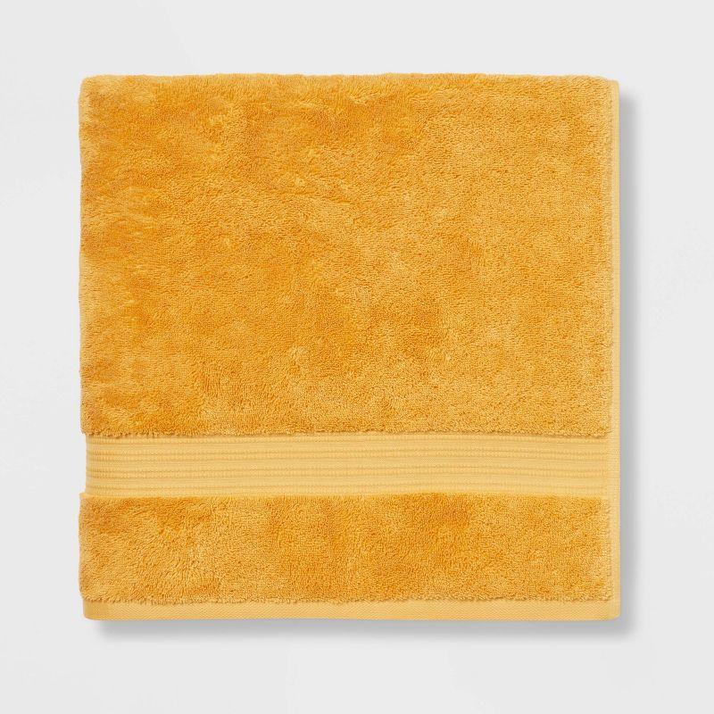 Total Fresh Antimicrobial Oversized Bath Towel Gold - Threshold™: 100% Cotton, Low Lint, Heavyweight Terry Bath Sheet