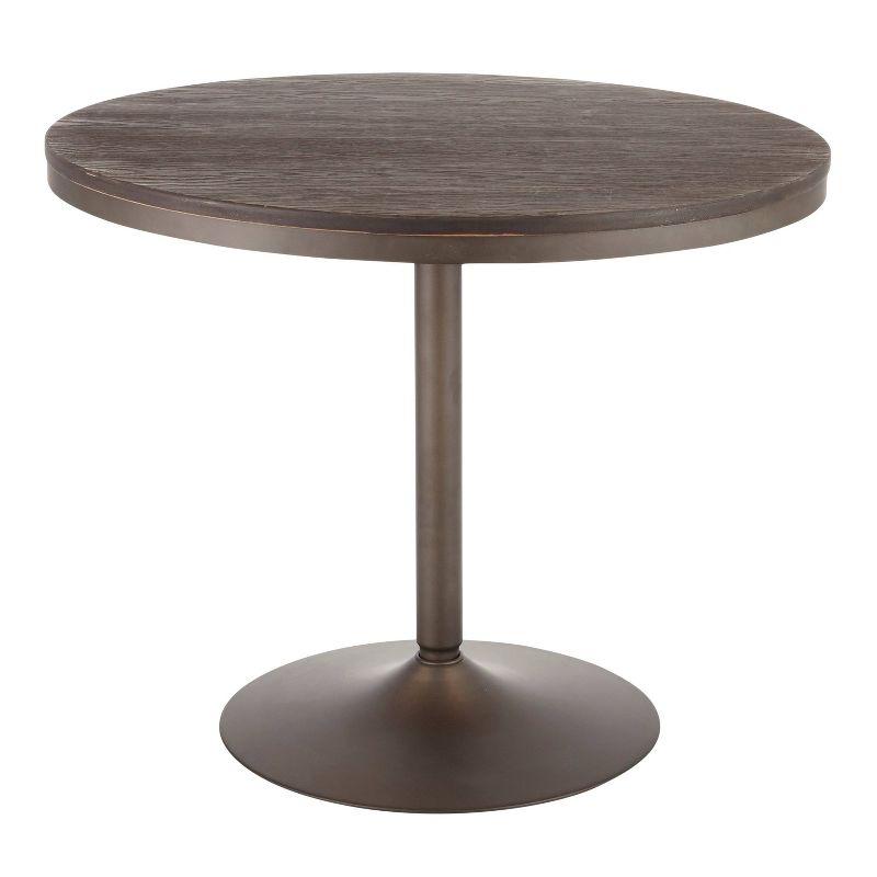 36" Gray and Brown Reclaimed Wood Round Dining Table
