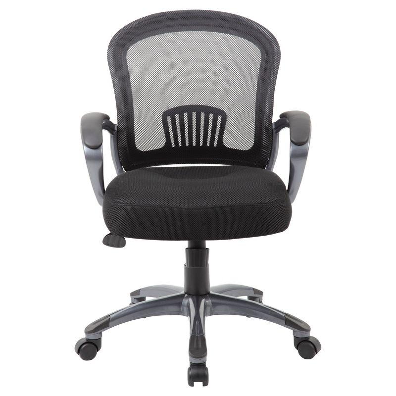 Ergonomic Mesh Task Chair Black - Boss: Swivel, Lumbar Support, Adjustable Height