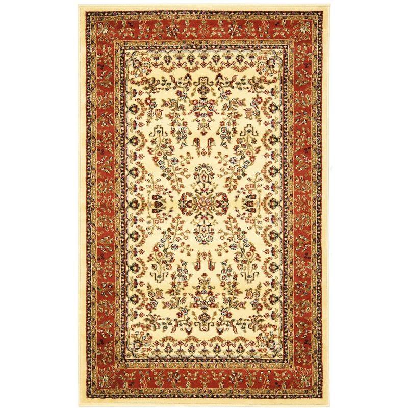 Lyndhurst Sarouk LNH331 Power Loomed Accent Rug - Ivory/Rust - 3'3"x5'3" - Safavieh