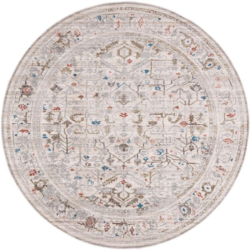 Vintage Persian VTP427 Power Loomed Indoor Area Rug - Ivory/Sage - 6'7" Round - Safavieh
