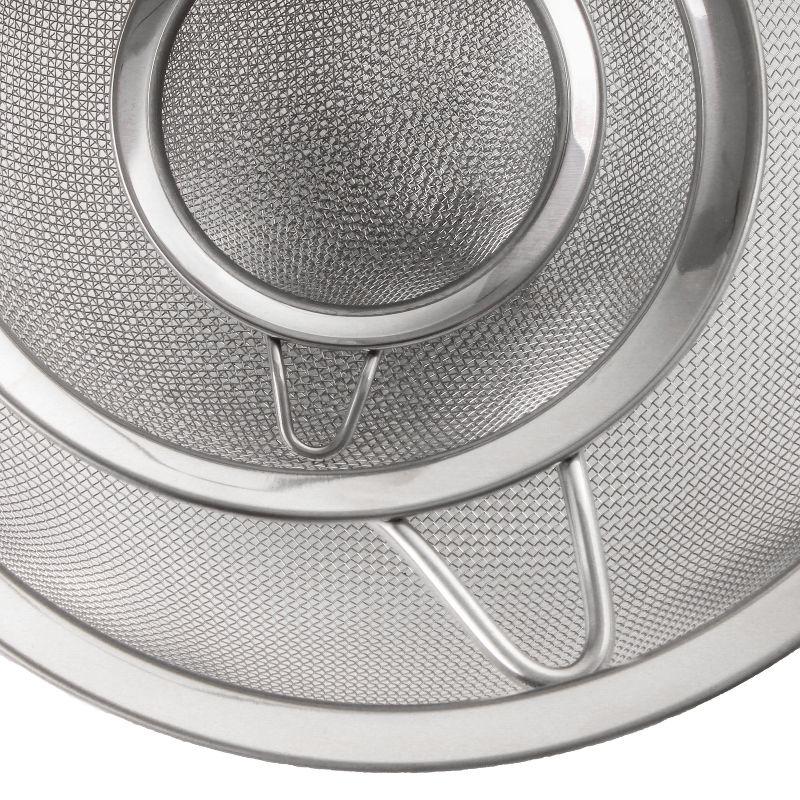 BergHOFF Essentials 18/8 Stainless Steel Fine Mesh Strainer, Long, Ergonomically Designed Handle, Dishwasher Safe