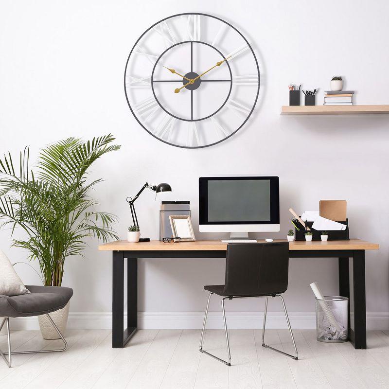 Sorbus Oversized Metal Decorative Analog Round Wall Clock - Beautifully decorate any wall space in the household