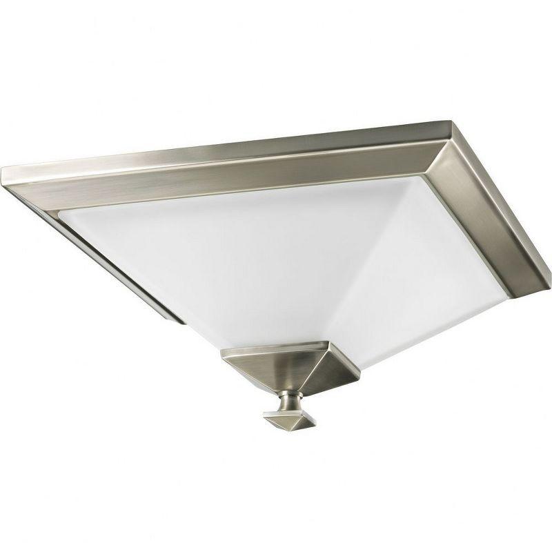 Progress Lighting, Clifton Heights, 1-Light Flush Mount, Brushed Nickel, Etched Glass Shade