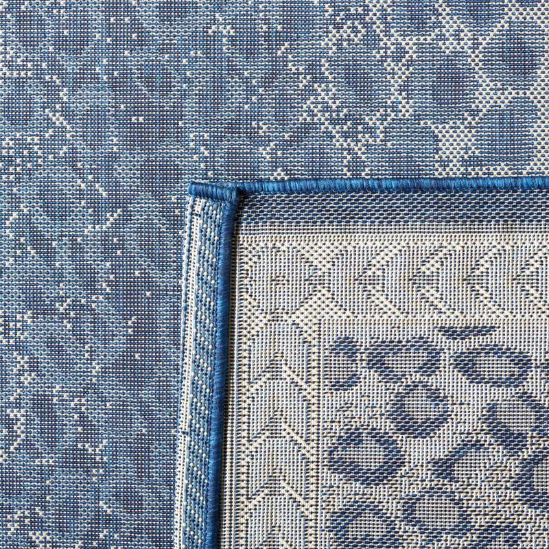 Courtyard CY6100 Power Loomed Indoor/Outdoor Area Rug - Navy/Beige - 4'x5'7" - Safavieh.