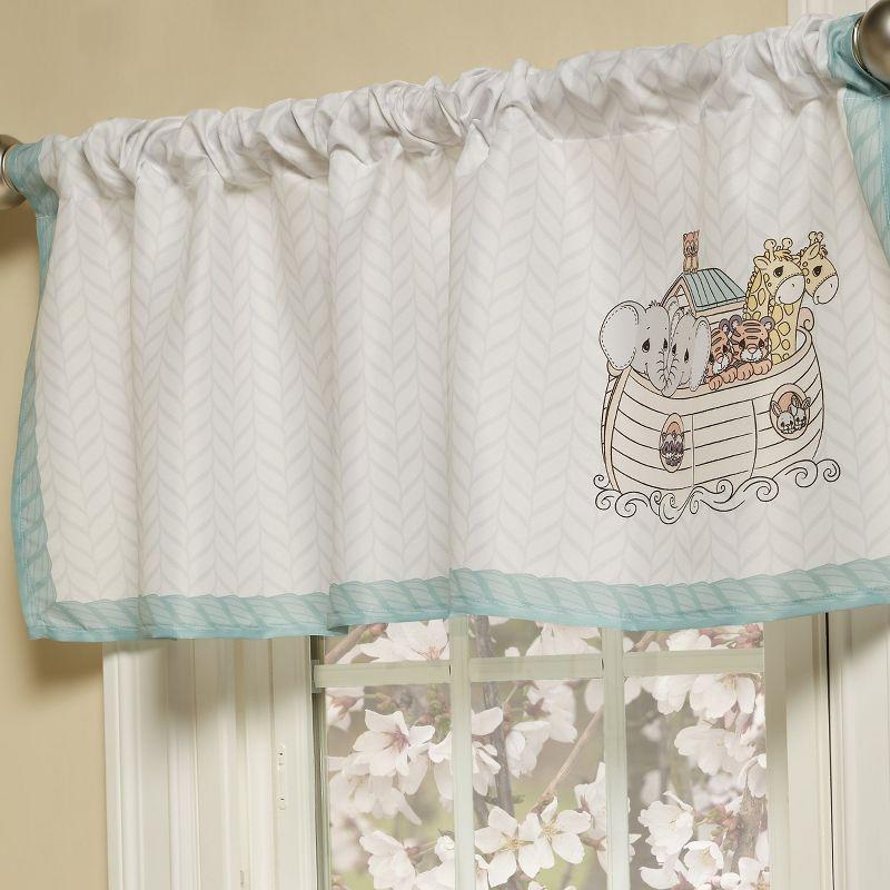 Everyday Kids Precious Moments Noah’s Ark Valance – 60x15” Window Décor with Giraffes, Tigers, Elephants and Blue Border for Baby and Toddler Boys