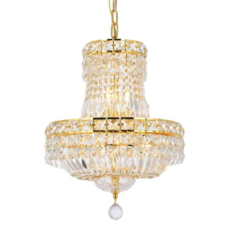 Gold 6-Light Pendant with Clear Royal Cut Crystal