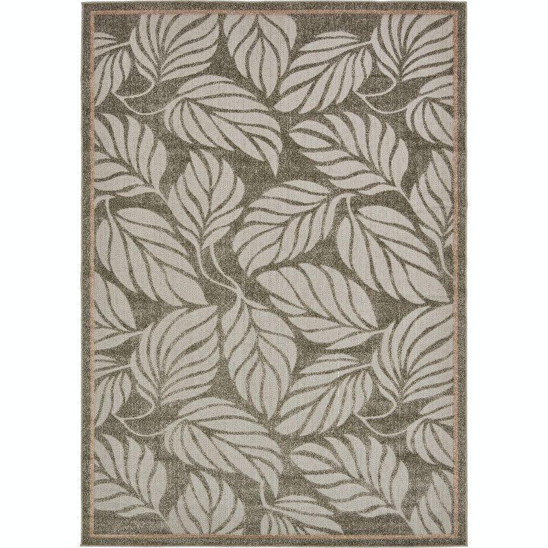 Unique Loom 7' 1 x 10' 0 Gray Outdoor Botanical Augusta Area Rug