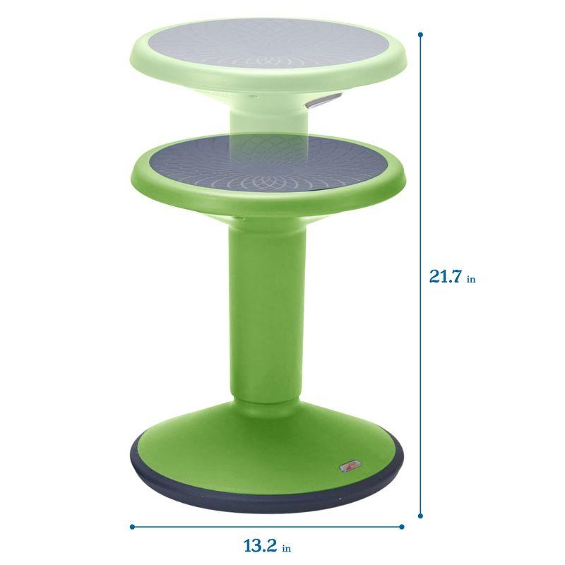 ECR4Kids SitWell Height-Adjustable Wobble Stool - Active Flexible Seating Chair for Kids and Adults - School and Office